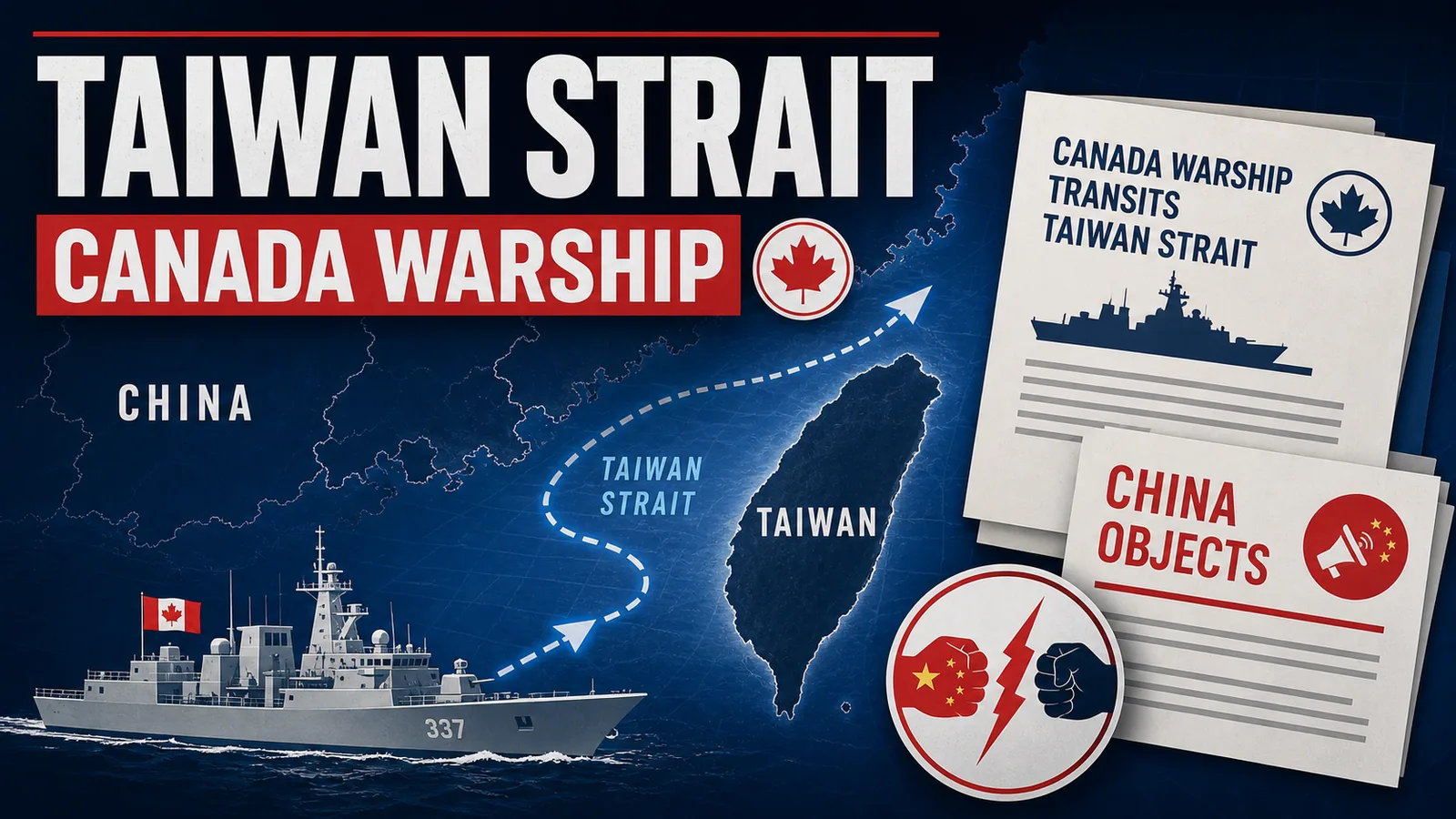 Editorial image for Canada warship Taiwan Strait transit draws China response