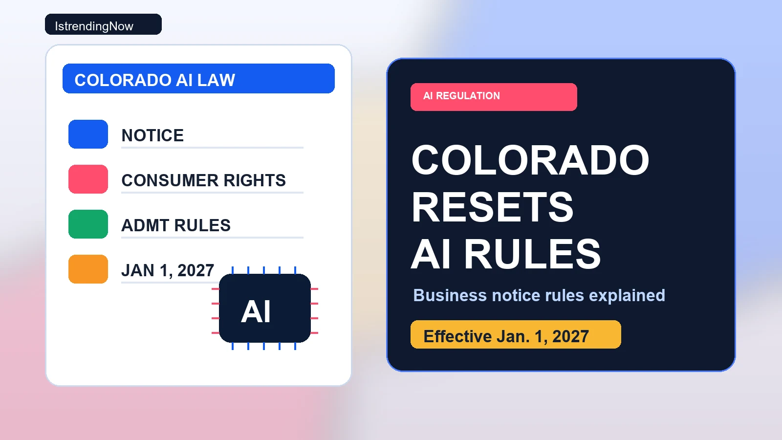 Editorial image for Colorado resets AI rules with 2027 business notice law