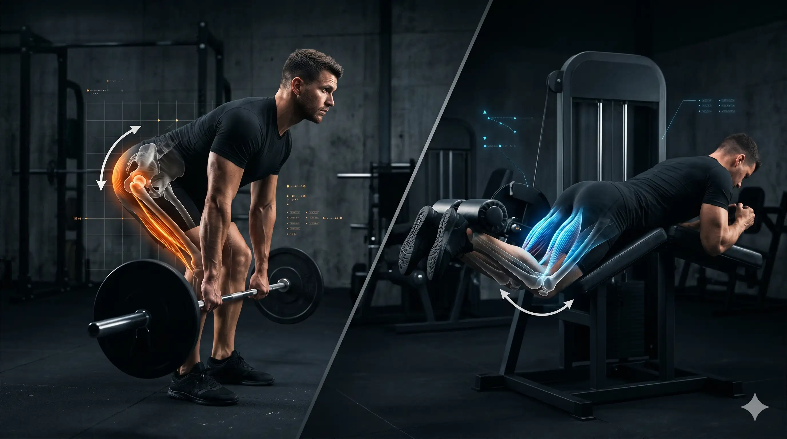 Romanian Deadlift vs Leg Curl comparison for hamstring training