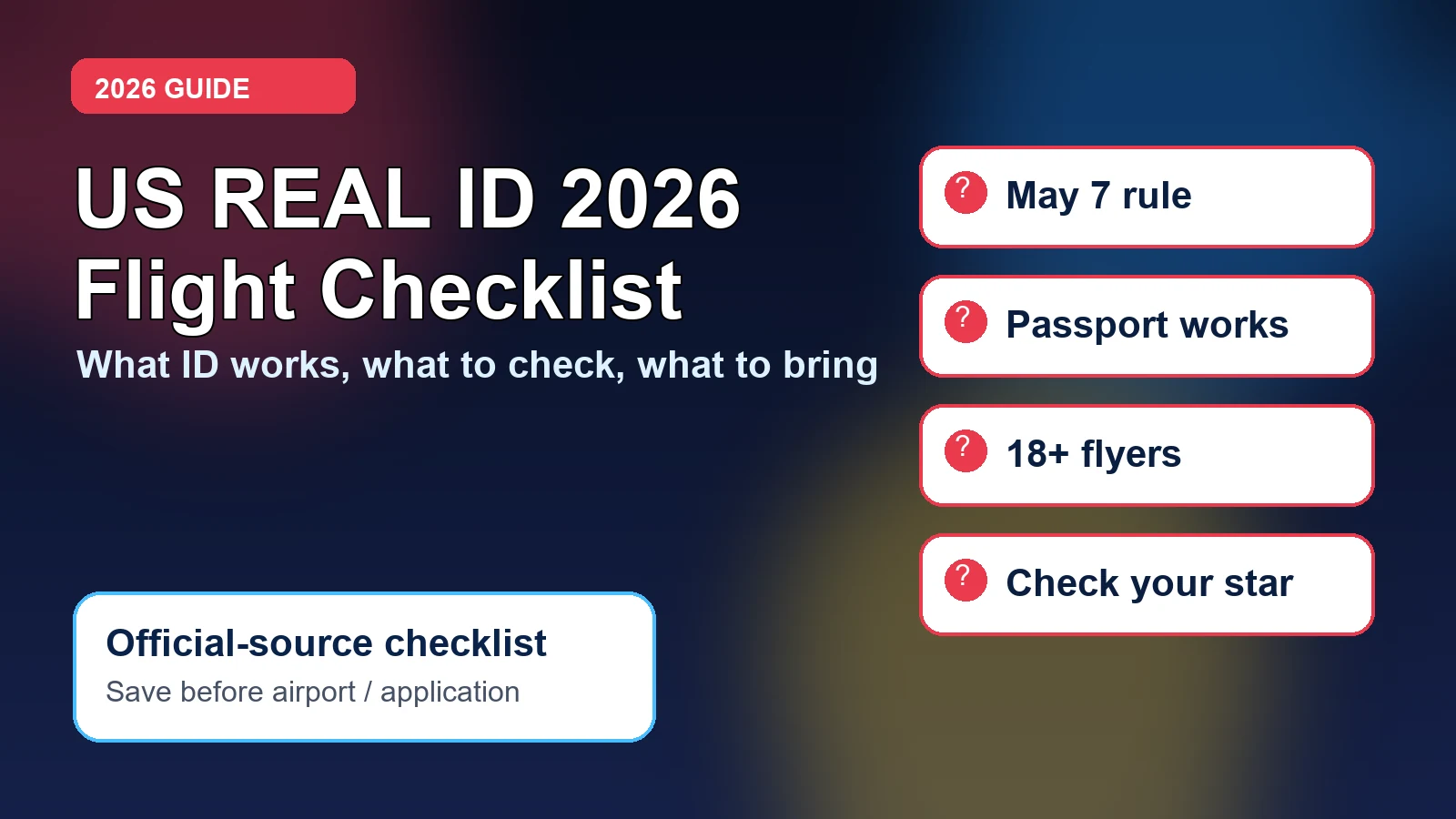 Editorial image for US REAL ID 2026: Domestic flight checklist before you travel