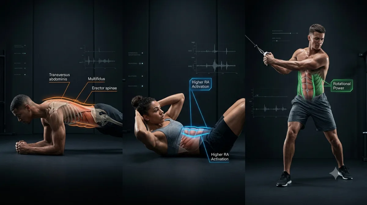 Plank vs Crunches vs Cable Woodchops: Core Training Science