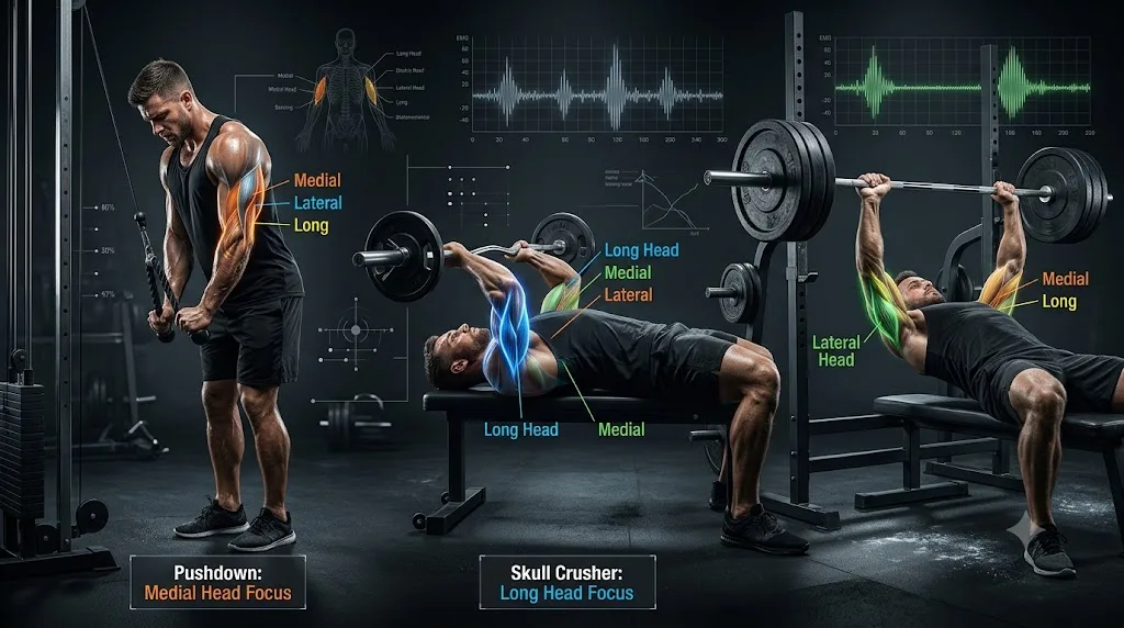 Triceps Pushdown vs Skull Crusher vs Close-Grip Bench Press: Which Builds Bigger Arms?